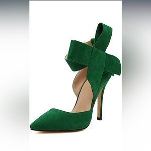 Women's Pointy Toe High Heel Stiletto Big Bow Dress Pumps